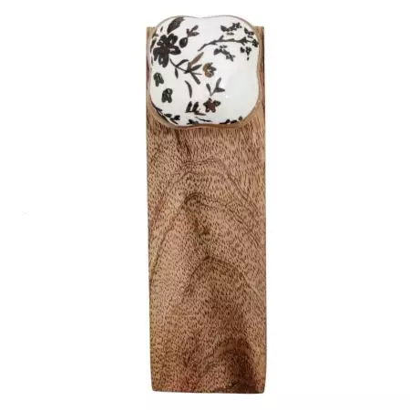 Golden Leaf Flower Square Ceramic Wooden Door Stopper